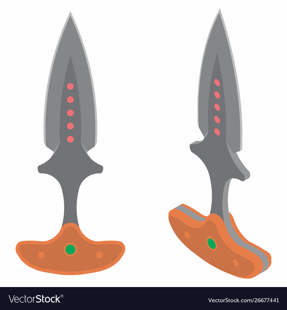 Push dagger colored vector image Push dagger colored