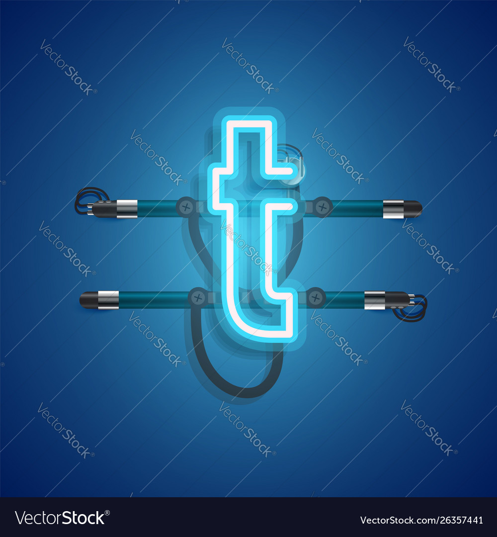 Realistic neon character with wires and console vector image Realistic neon character with wires and console