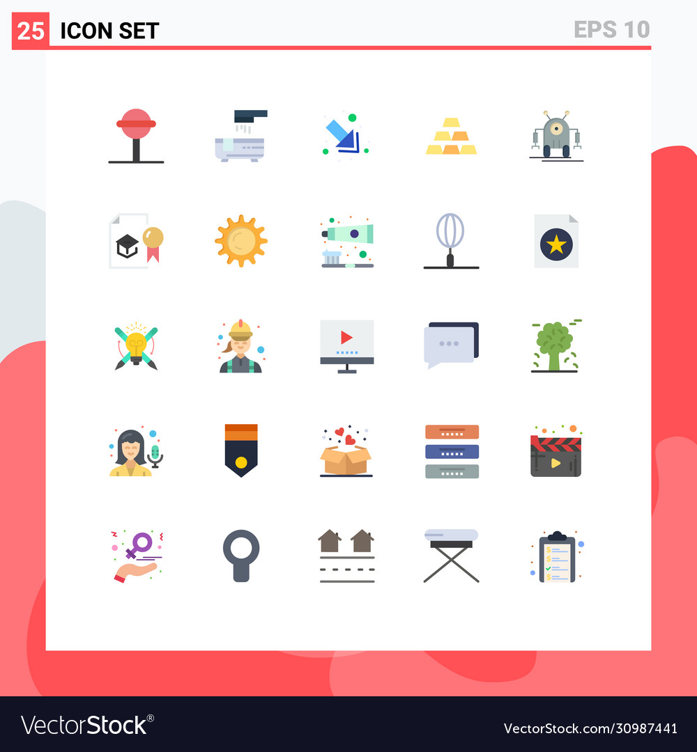 Set 25 modern ui icons symbols signs