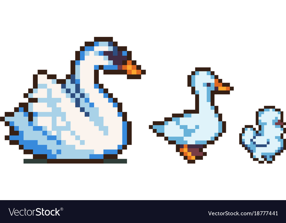 Set of pixel characters