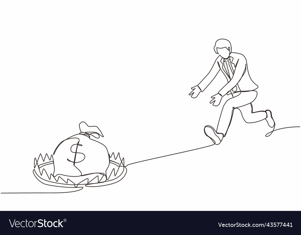 Single one line drawing money trap business