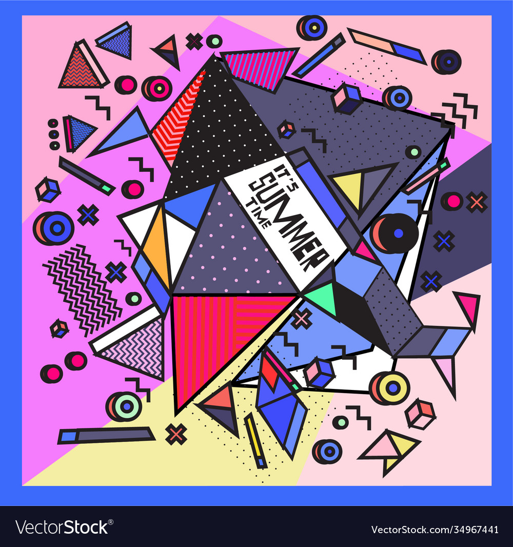 Triangle geometric forms for summer design event Vector Image Triangle geometric forms for summer design event