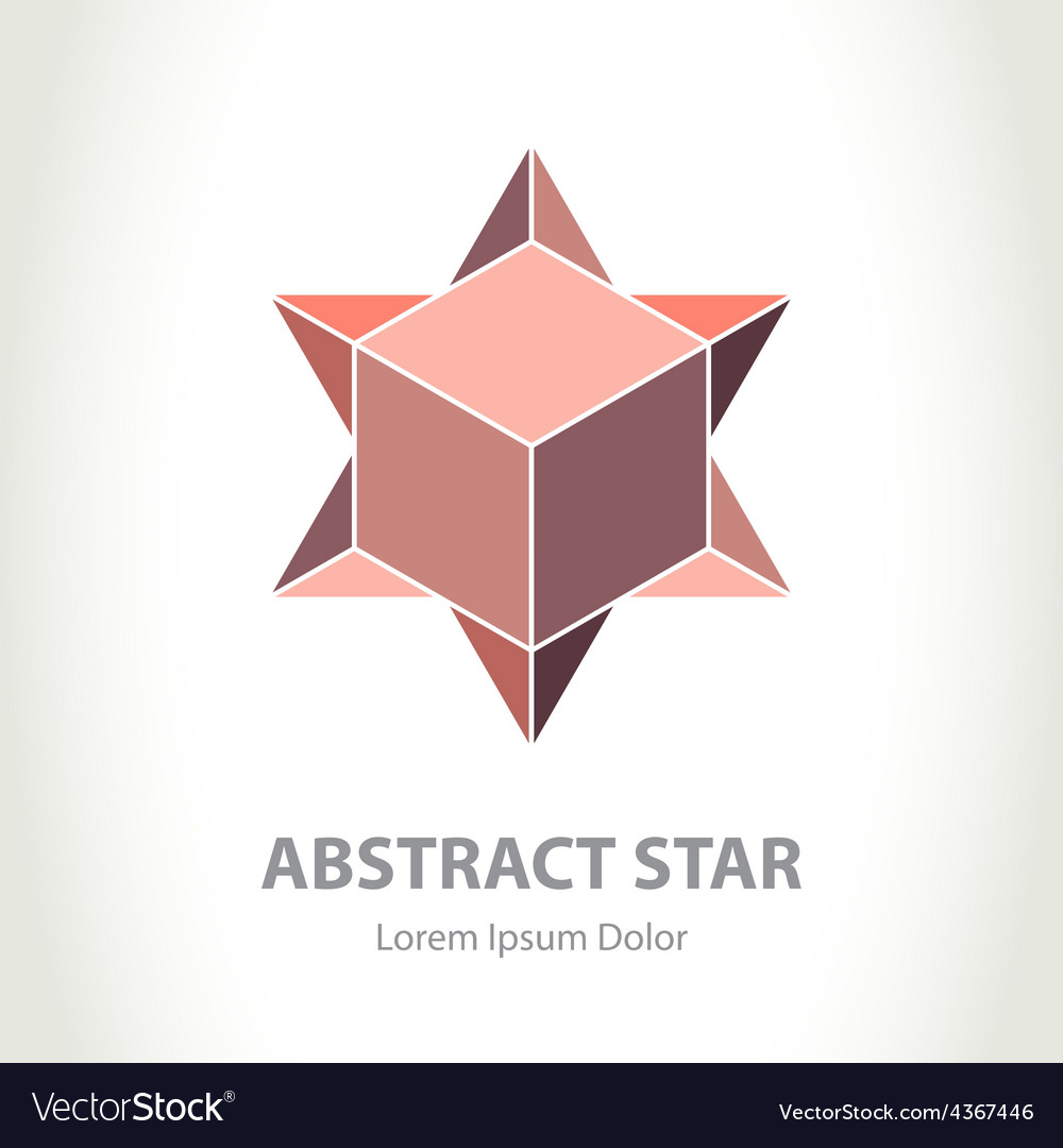 Abstract star logo with box inside logotype design