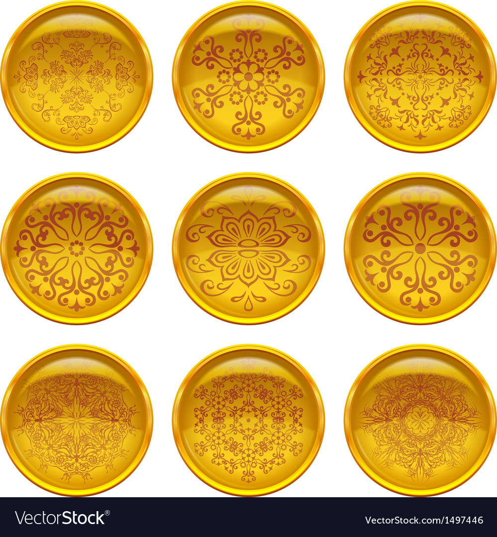 Buttons with patterns set