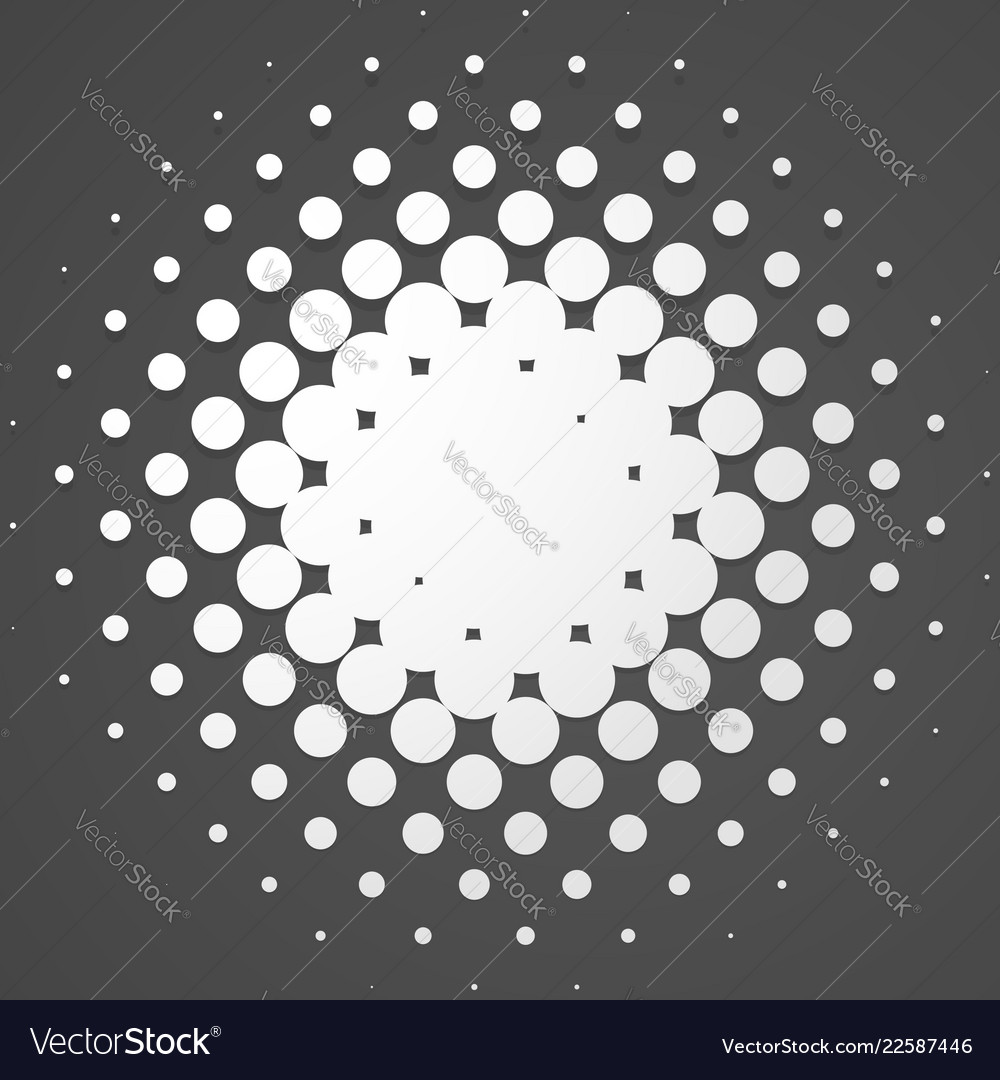 Circle halftone element monochrome abstract vector image Circle halftone element monochrome abstract