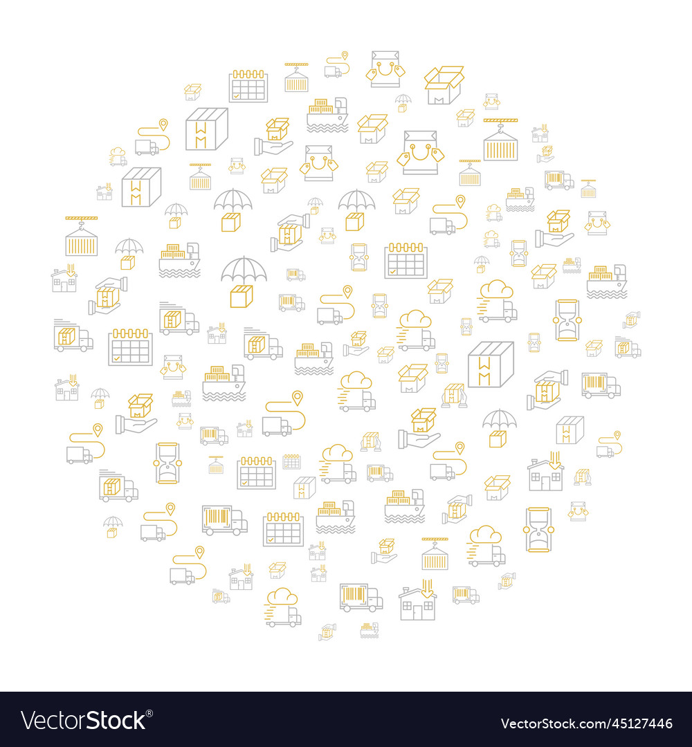Delivery concept in circle with clean and simple vector image Delivery concept in circle with clean and simple