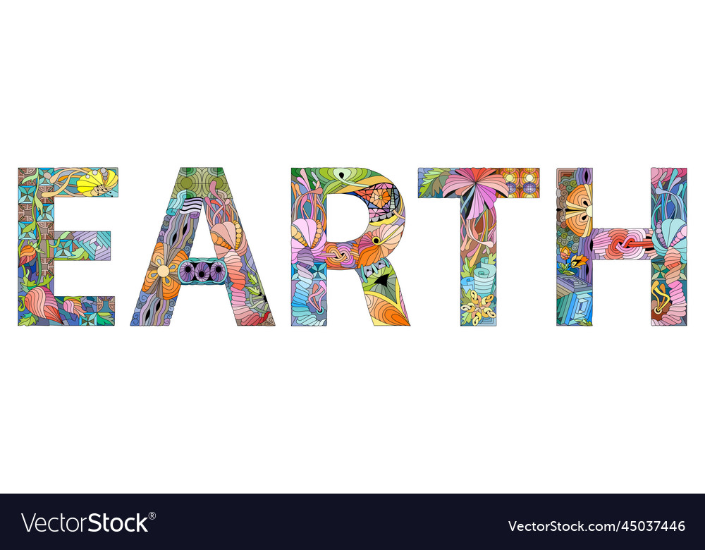 Earth hand drawn modern design Royalty Free Vector Image