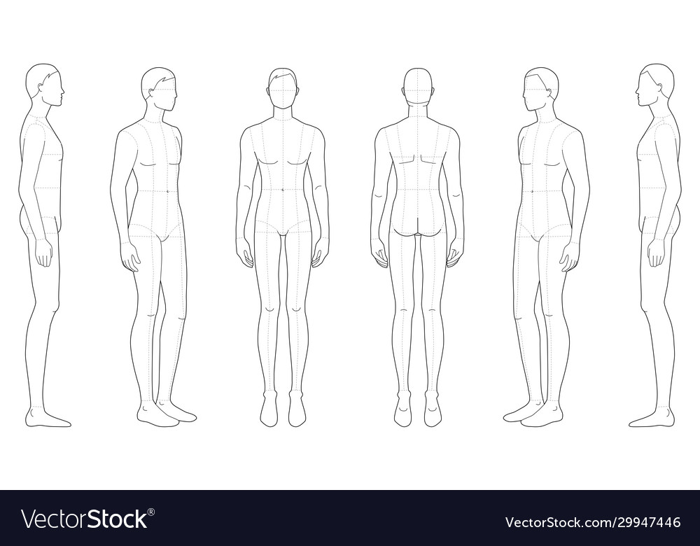 Fashion template standing men Royalty Free Vector Image