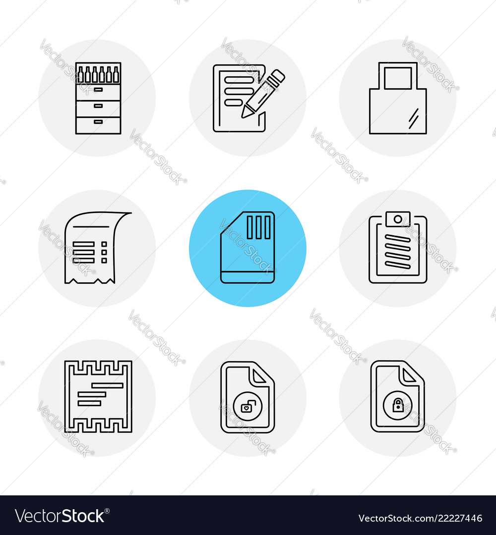 Files document clipboard write eps icons set