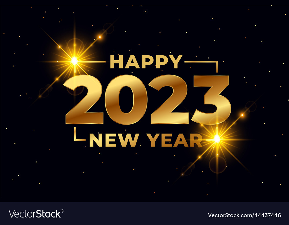 Happy new year festival background with golden Vector Image