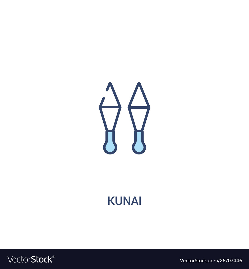 Kunai concept 2 colored icon simple line element