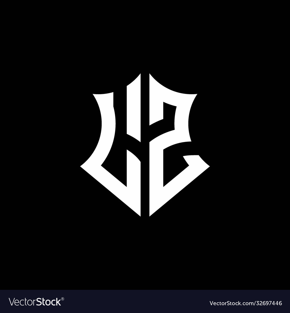 Lz monogram logo with a sharp shield style