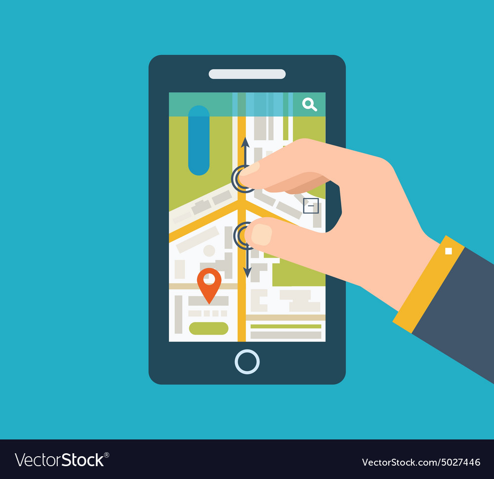 Mobile gps navigation on phone with map