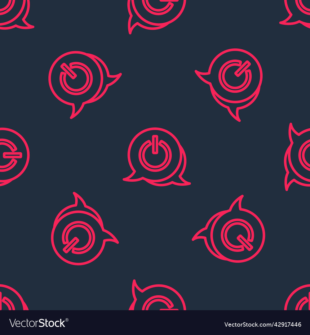 Red line power button icon isolated seamless vector image Red line power button icon isolated seamless
