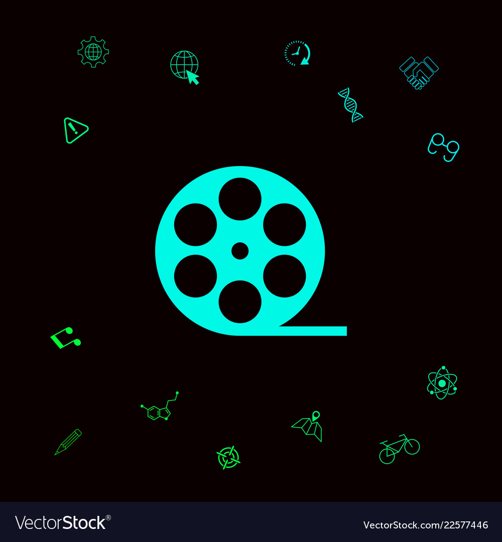 Reel film symbol icon graphic elements