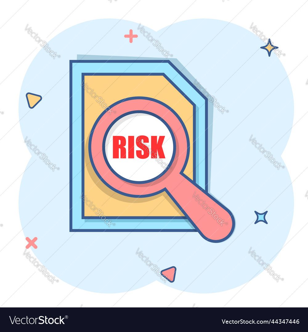 Risk level icon in comic style result cartoon Vector Image