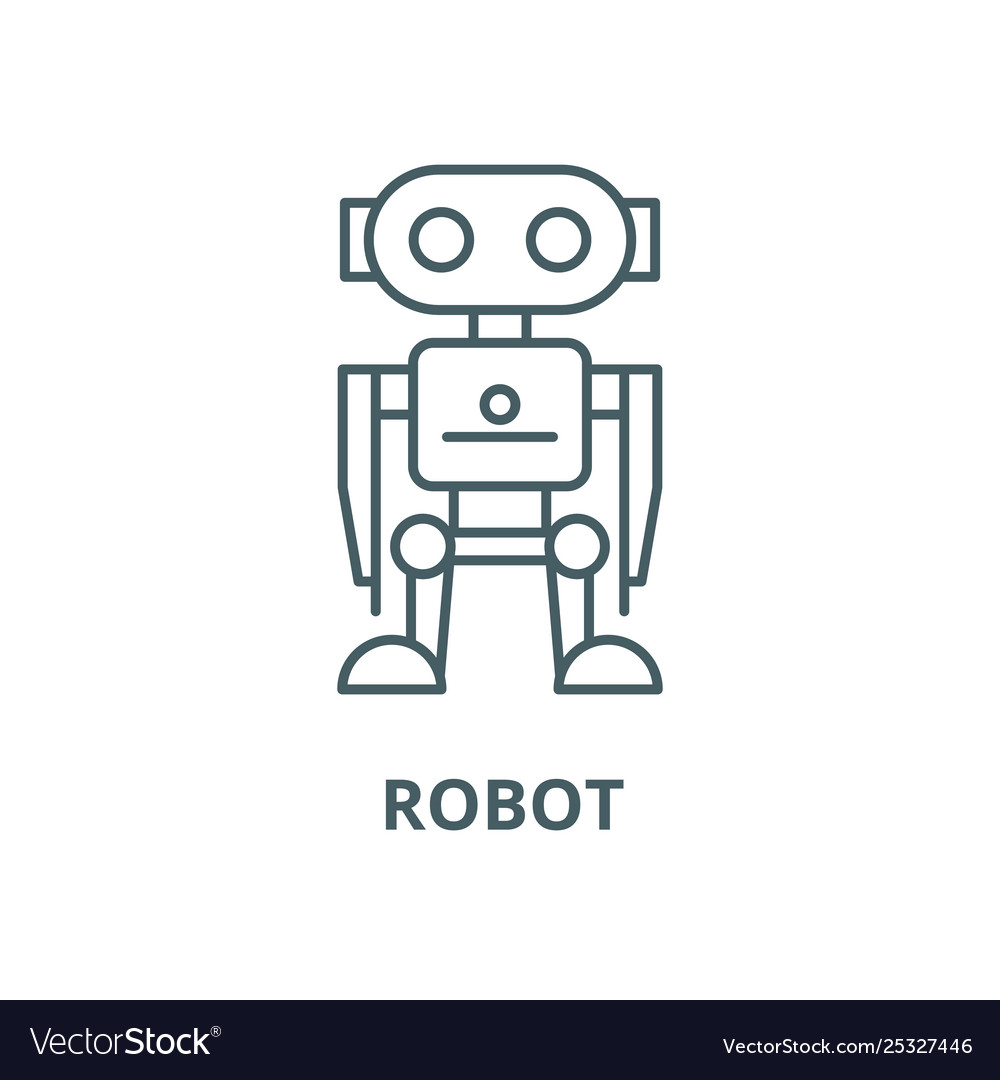 Robot line icon linear concept outline