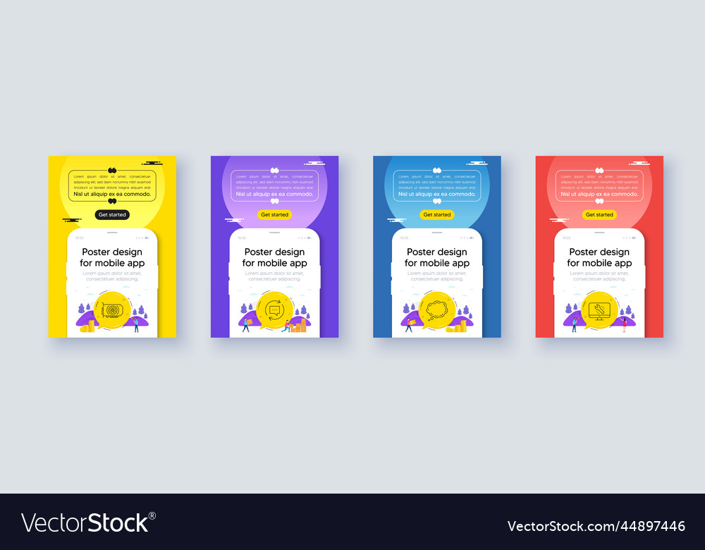 Simple set of comic message gpu and update vector image Simple set of comic message gpu and update