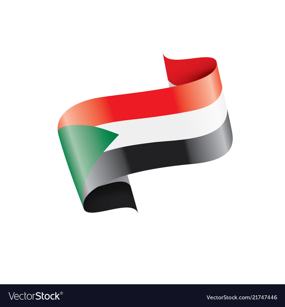 Sudan flag on a white Royalty Free Vector Image