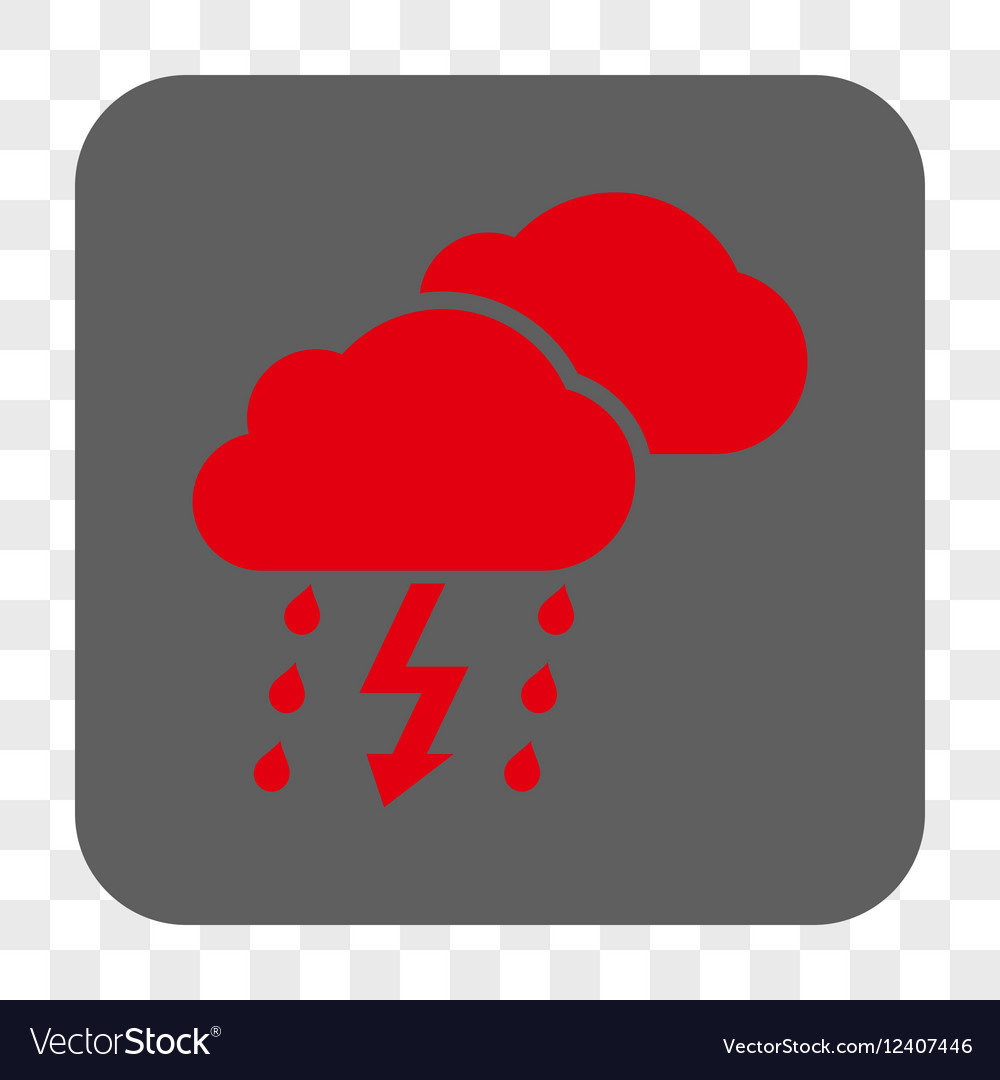 Thunderstorm clouds rounded square button