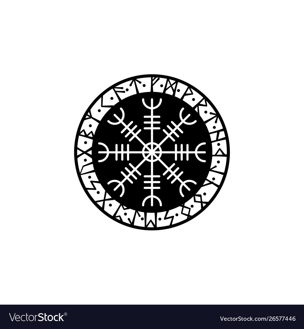 Viking Letters Black Circle Object Royalty Free Vector Image