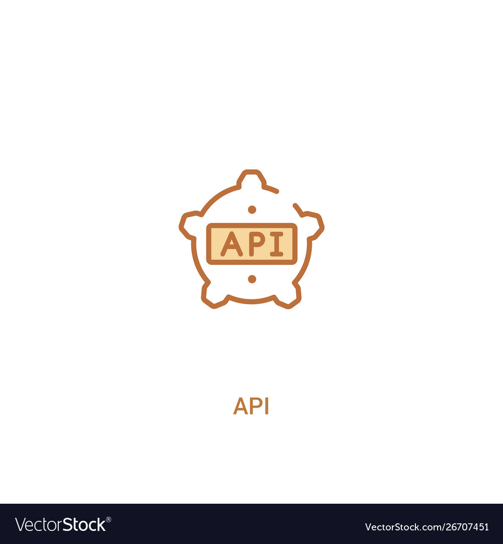 Api concept 2 colored icon simple line element vector image Api concept 2 colored icon simple line element