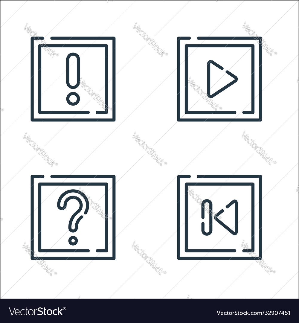 Arrow line icons linear set quality
