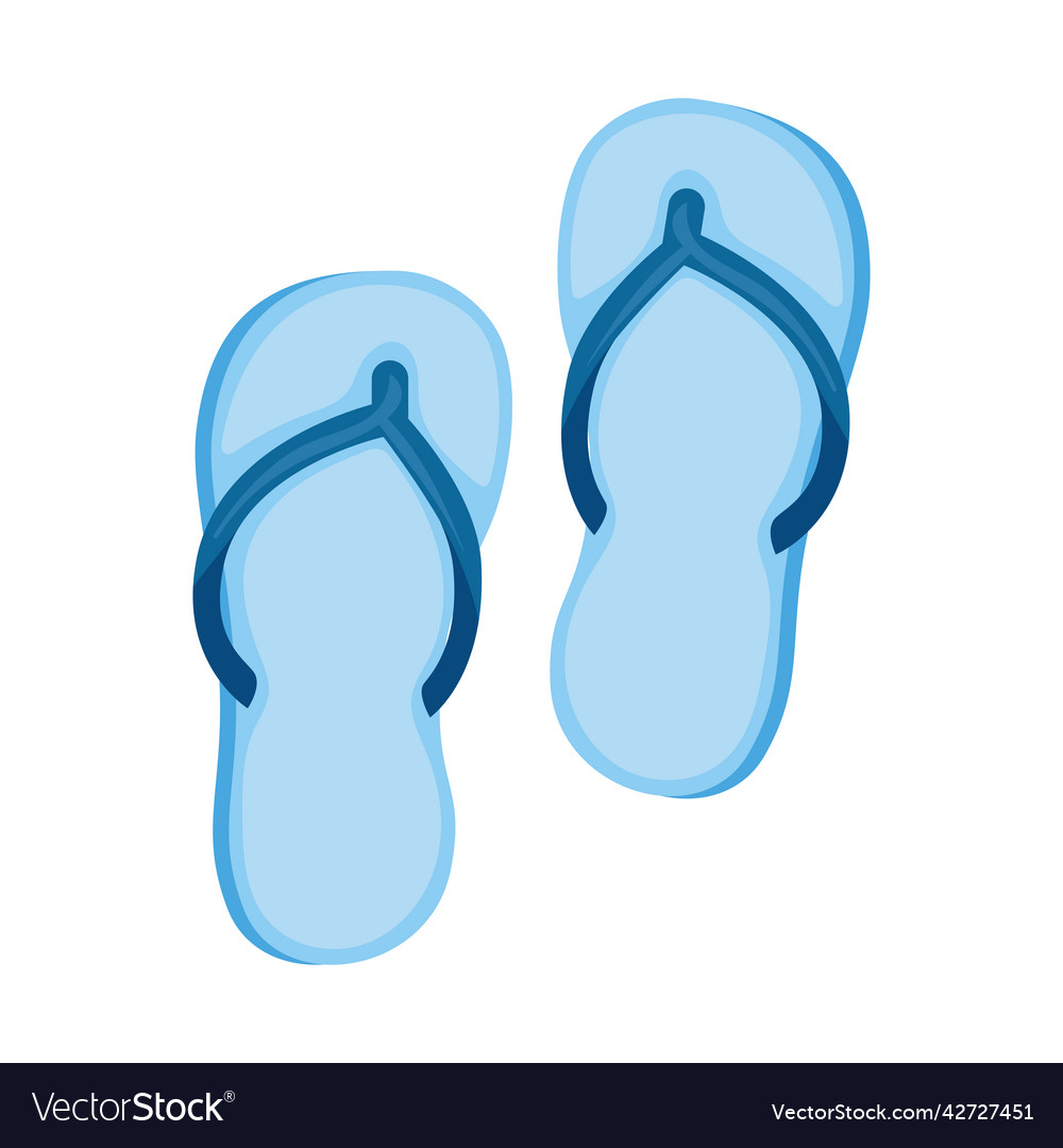 Blue flip flops Royalty Free Vector Image - VectorStock