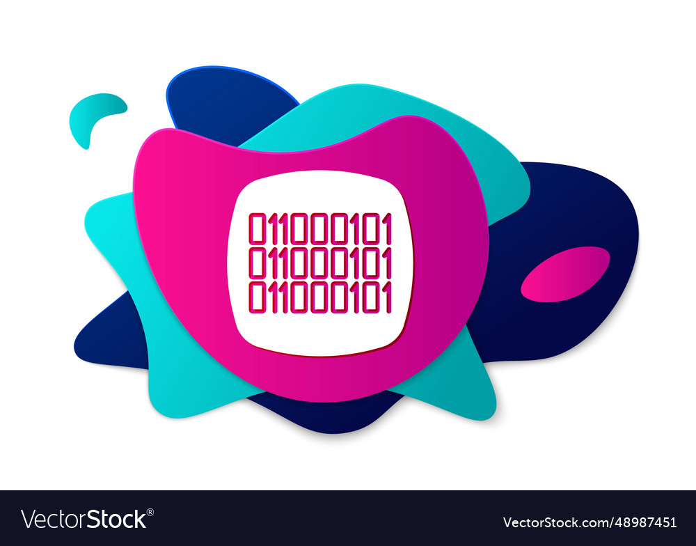 Color binary code icon isolated on white vector image Color binary code icon isolated on white