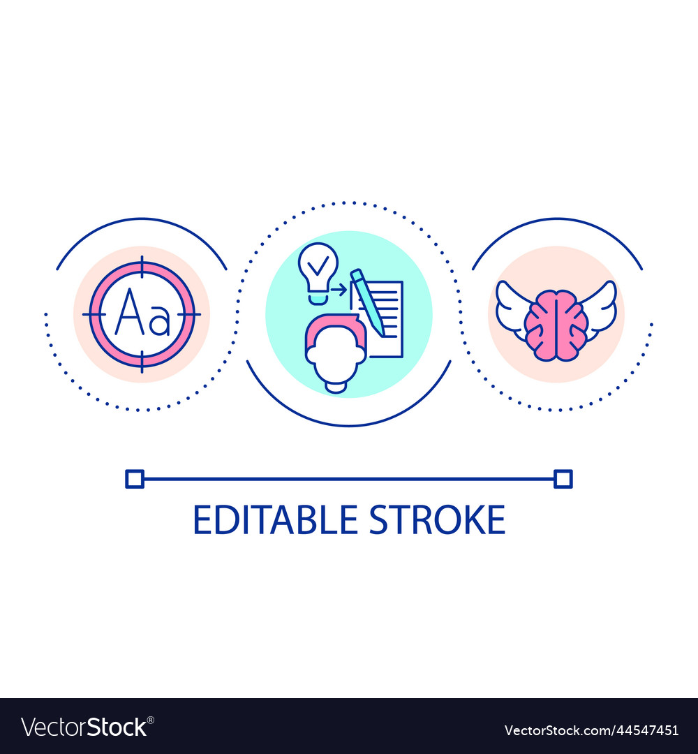 Concentrate on work tasks loop concept icon vector image Concentrate on work tasks loop concept icon