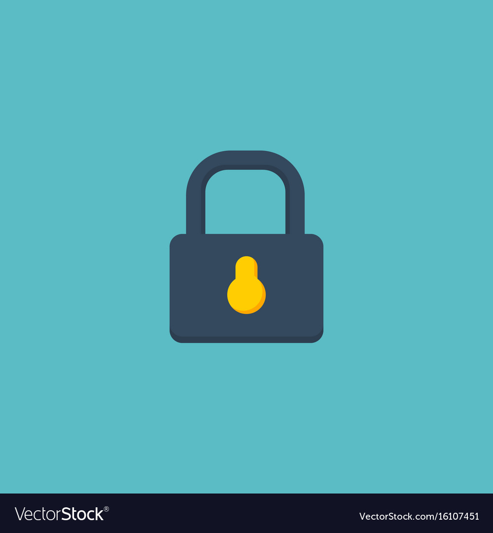 Flat icon lock element Royalty Free Vector Image