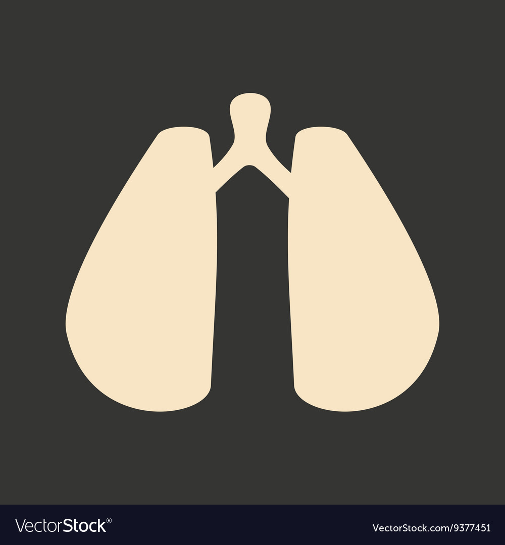 Flat in black and white mobile application lungs Vector Image