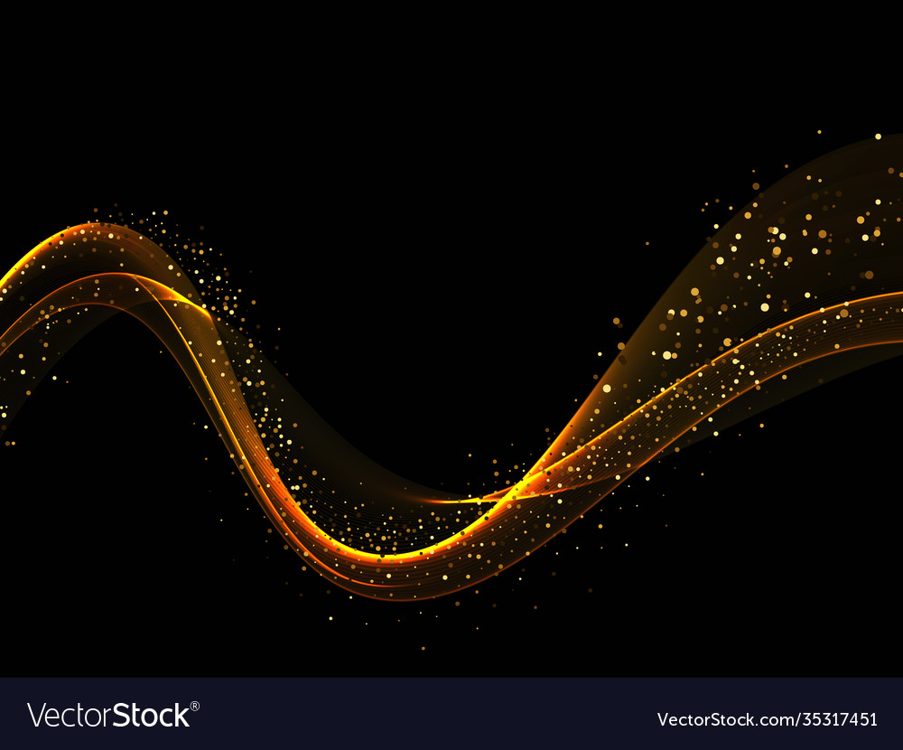 Golden Wave Abstract Element