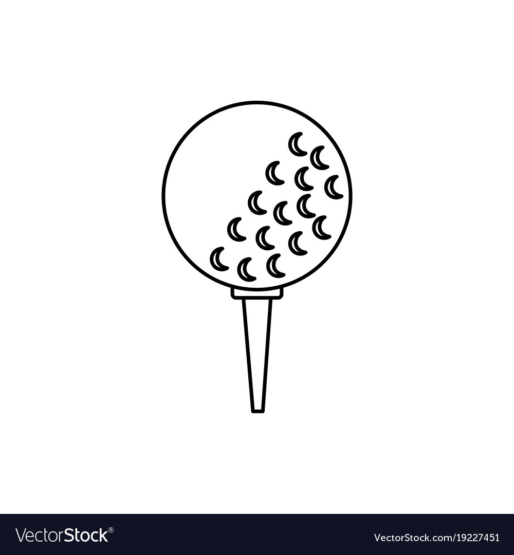 Golf balls on the stand equipment Royalty Free Vector Image