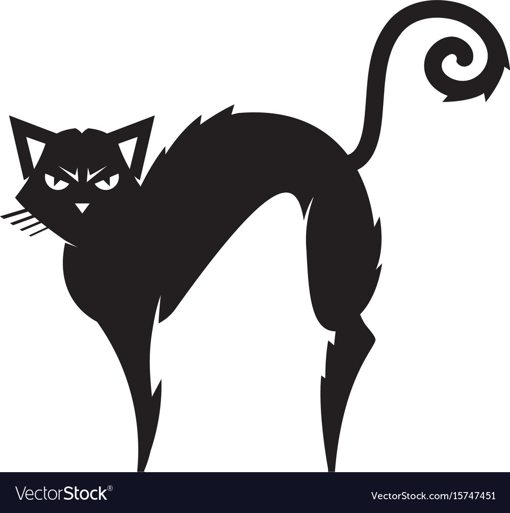 Halloween Black Cat Royalty Free Vector Image Vectorstock 1840