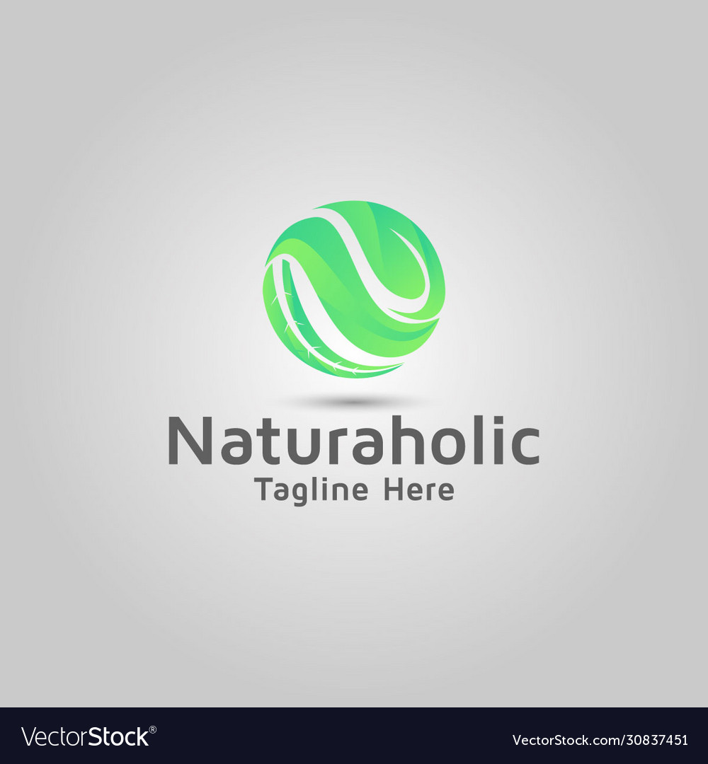 Letter n natural logo design Royalty Free Vector Image