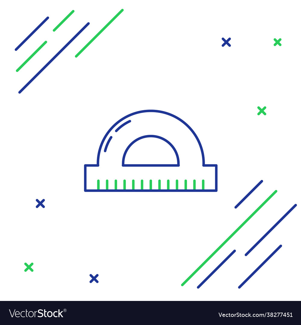 Line protractor grid for measuring degrees icon