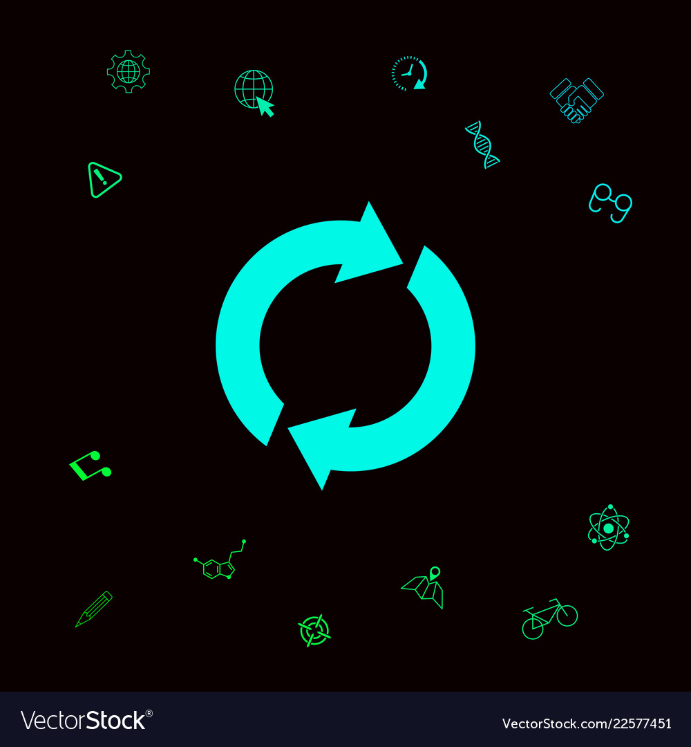 Reset button reload arrows graphic elements