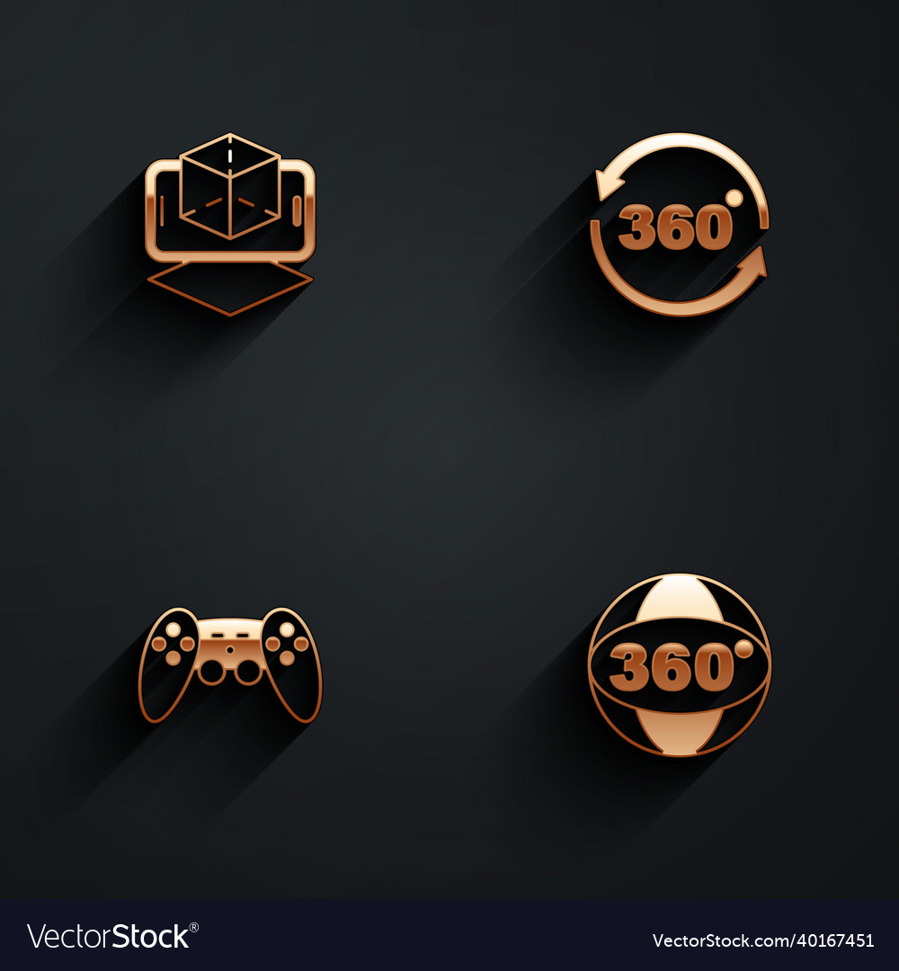 Set 3d modeling 360 degree view gamepad and icon