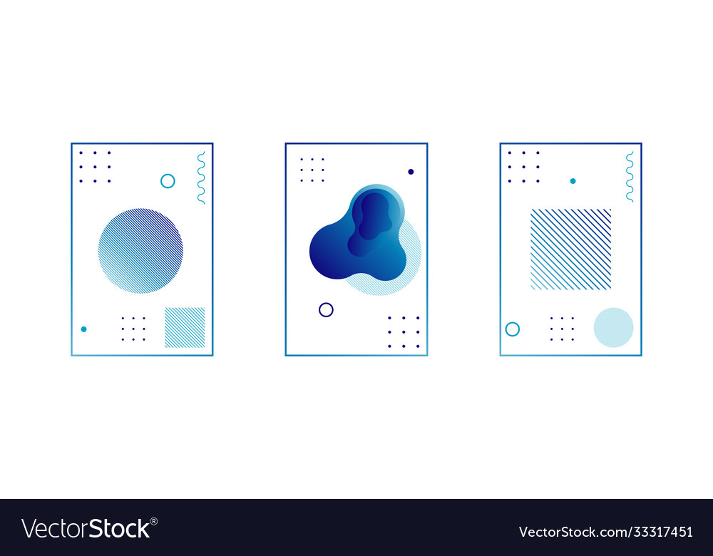 Set gradient abstract liquid shape vector image Set gradient abstract liquid shape