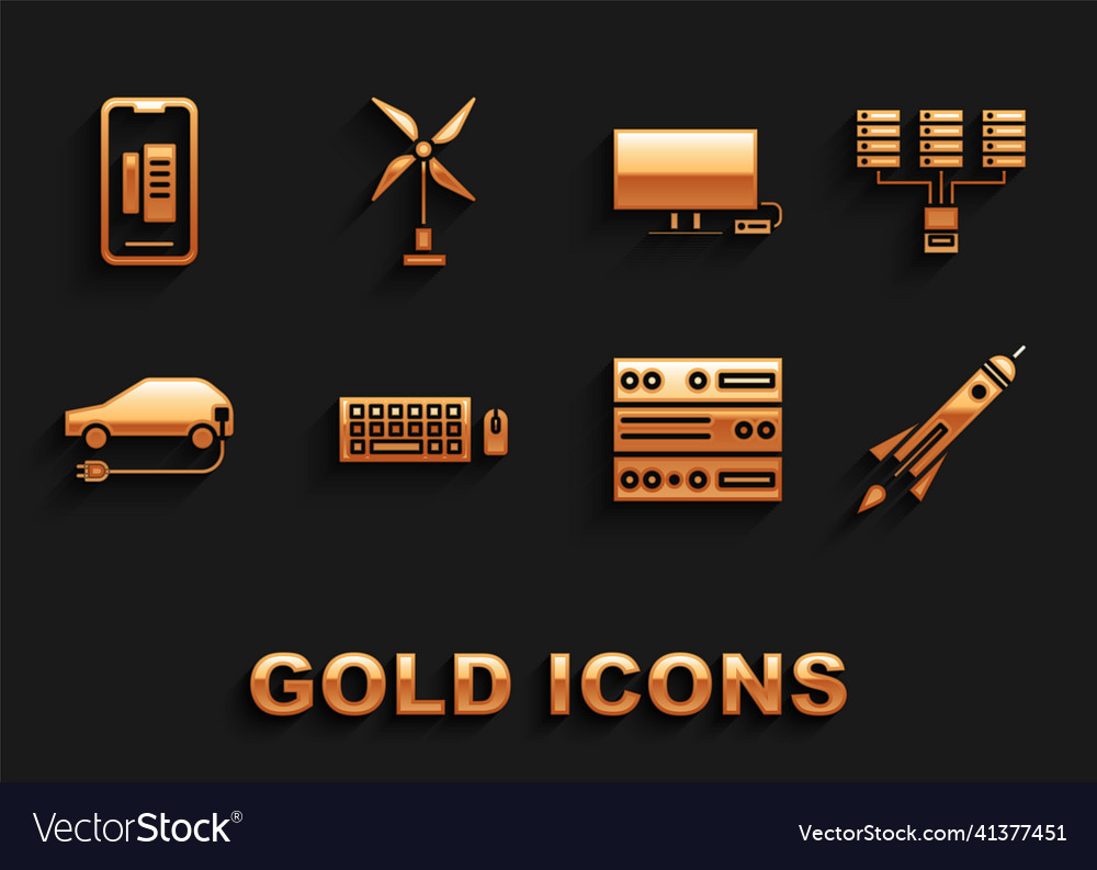 Set keyboard and mouse server data web hosting vector image Set keyboard and mouse server data web hosting