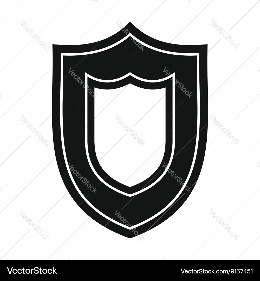 Shield icon simple style Royalty Free Vector Image