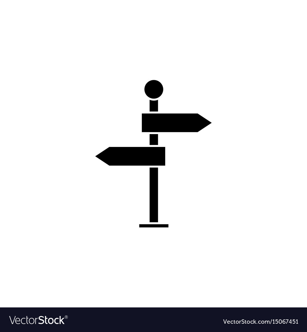 Signpost solid icon navigation road sign Vector Image