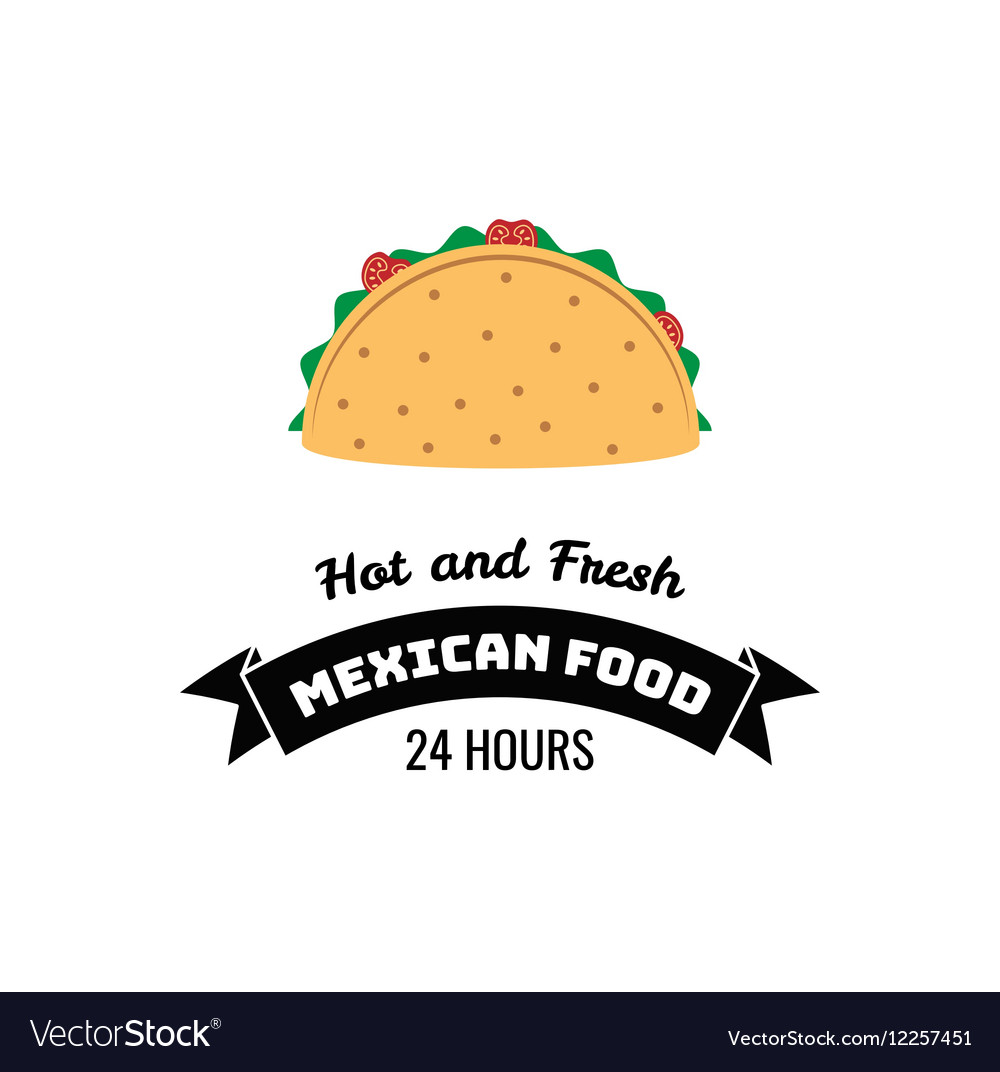 taco traditional mexican food label template or vector image