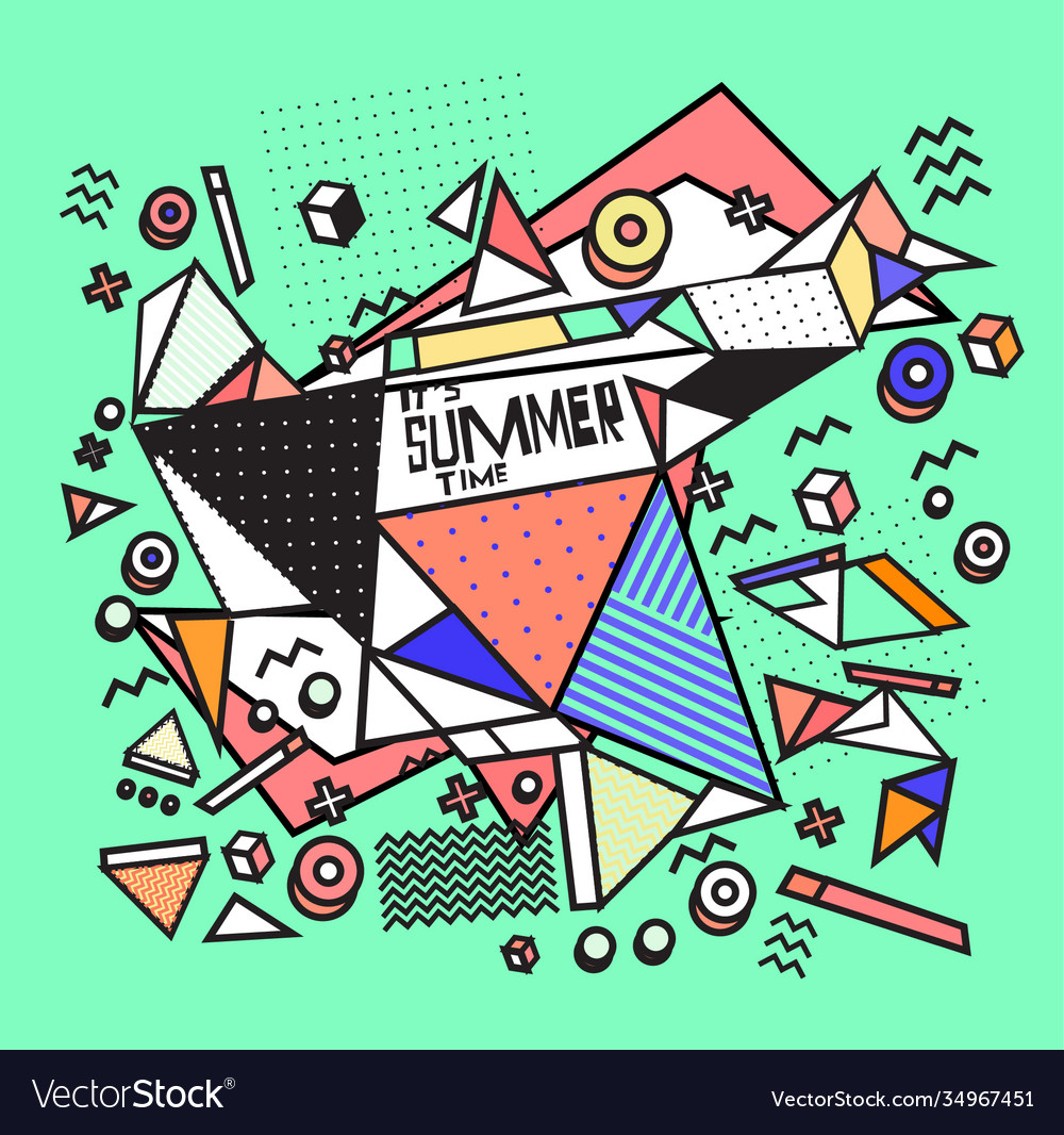 Triangle geometric forms for summer design event vector image Triangle geometric forms for summer design event