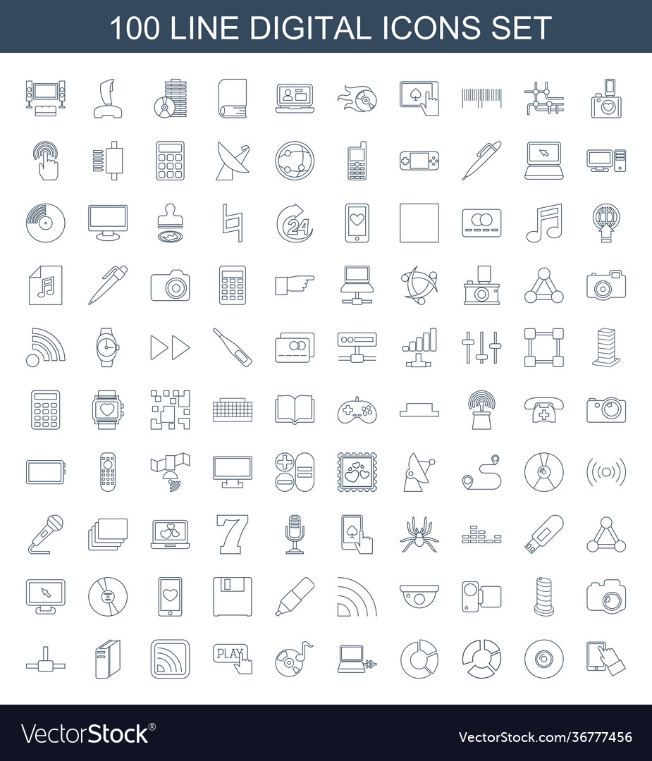 100 digital icons