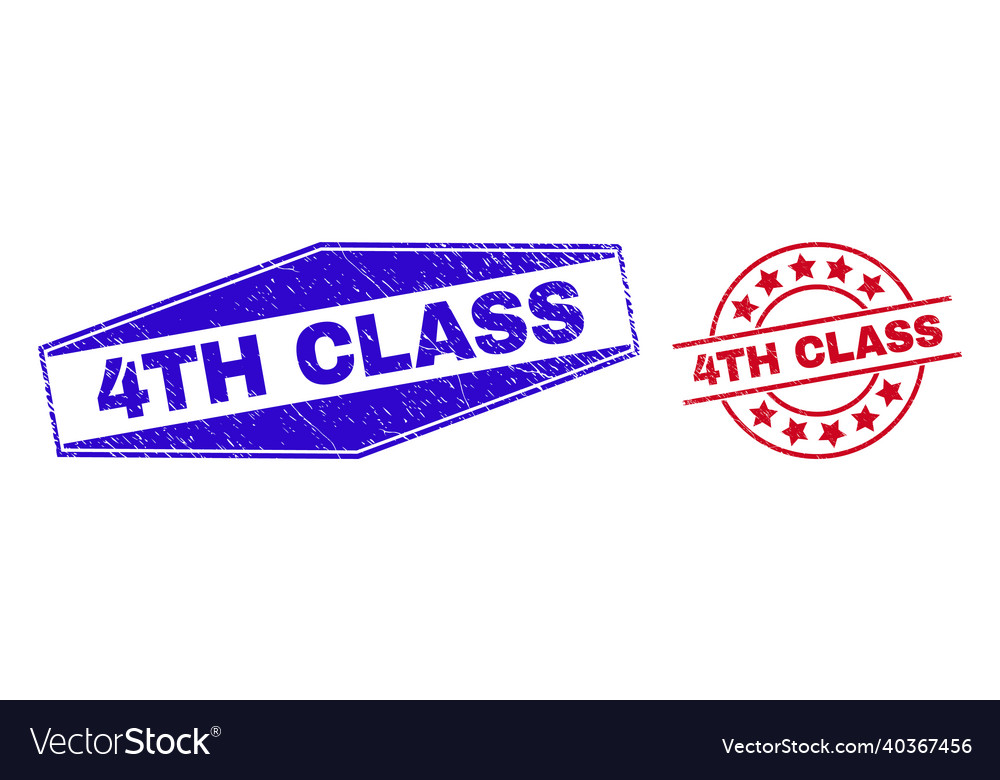 4th class textured seals in round and hexagon