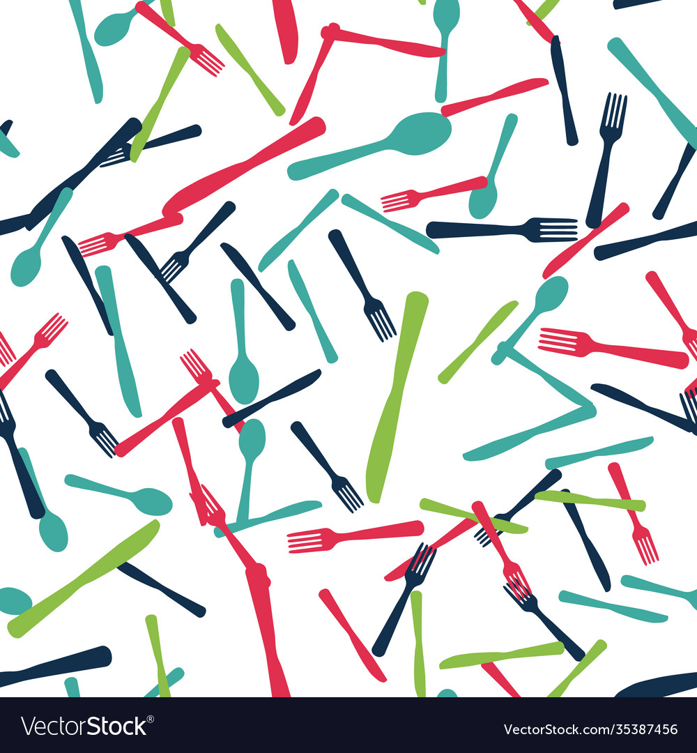 Abstract seamless pattern with tableware forks Vector Image Abstract seamless pattern with tableware forks
