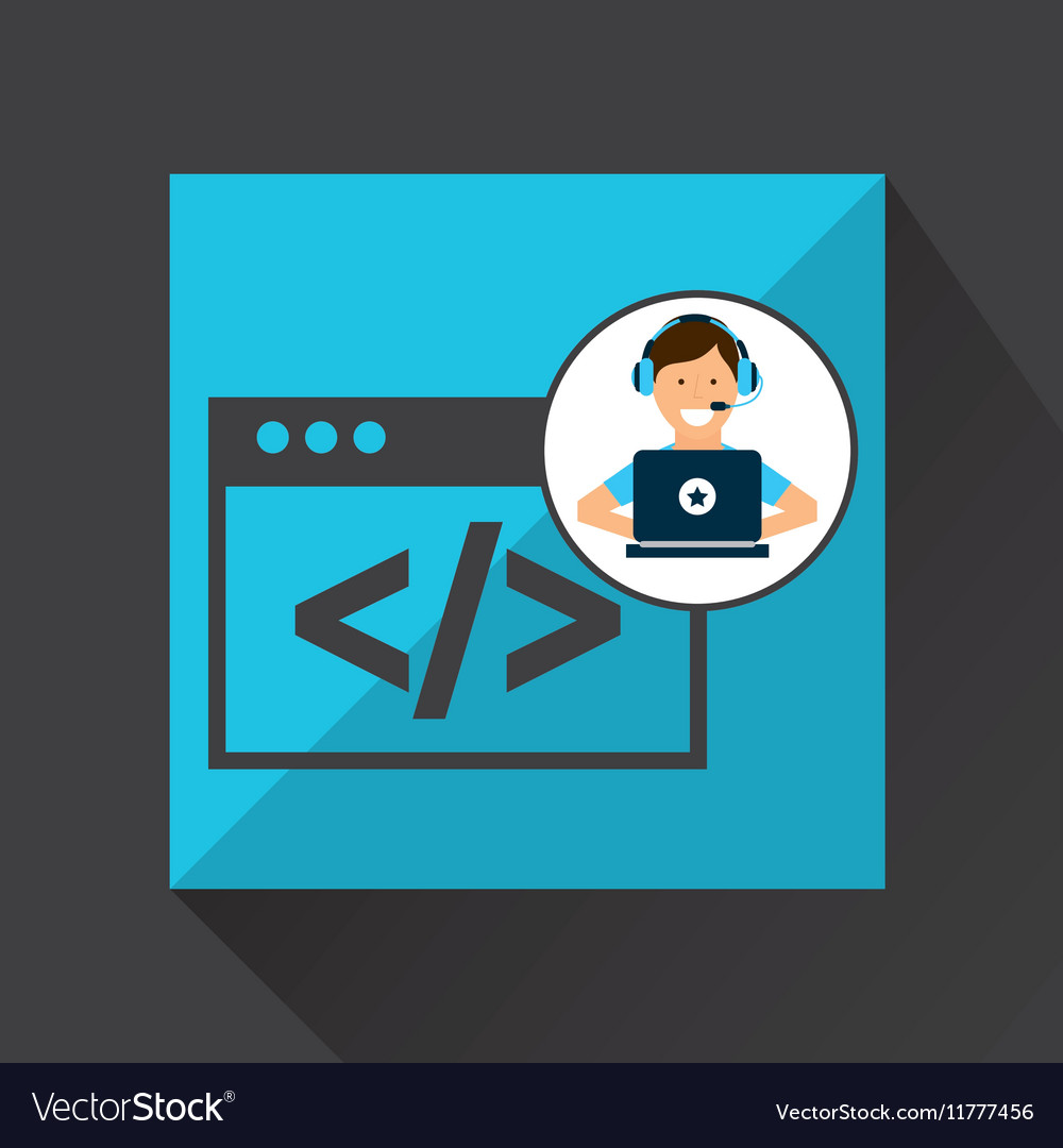 Character headset laptop coding