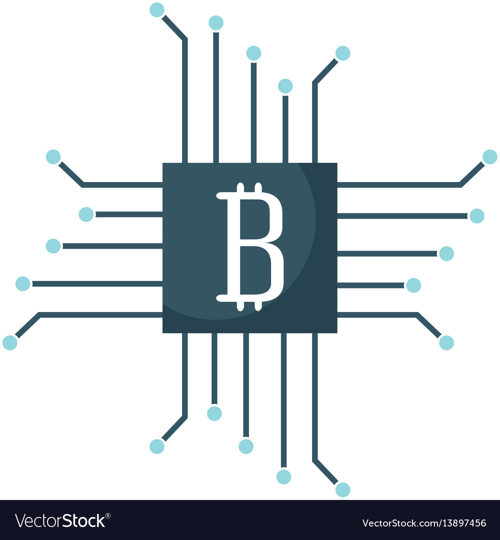 Circuit with bitcoin icon